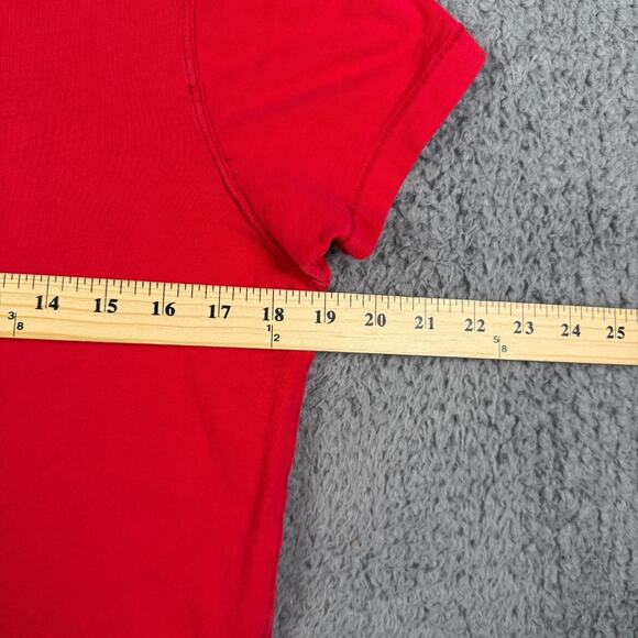 Abercrombie & Fitch Muscle Fit Shirt Men S Red Crew Club Embroidered Vintage Y2K - Picture 7 of 9